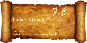 Fodor Ciceró névjegykártya