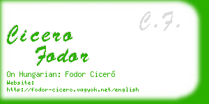 cicero fodor business card